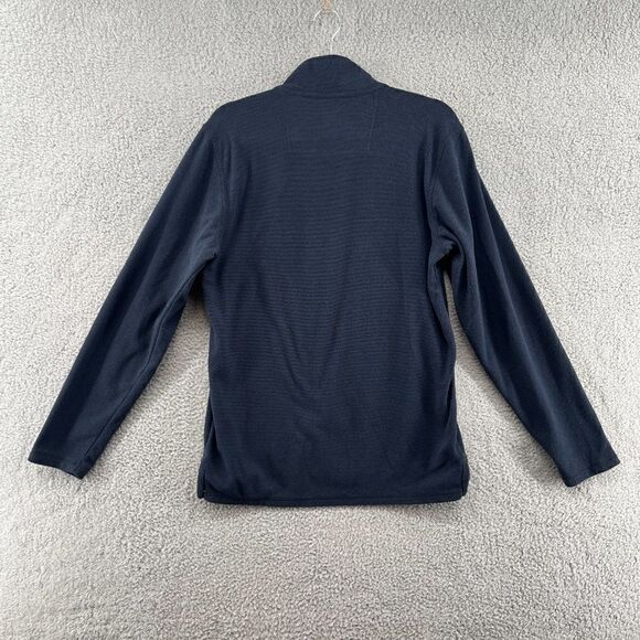 L.L. Bean mens quarter zip fleece pullover sweater Navy Blue Size Small - Picture 2 of 10